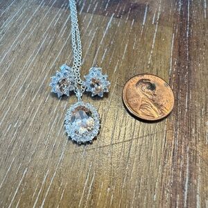 Elegant Silver Necklace and Earring Set